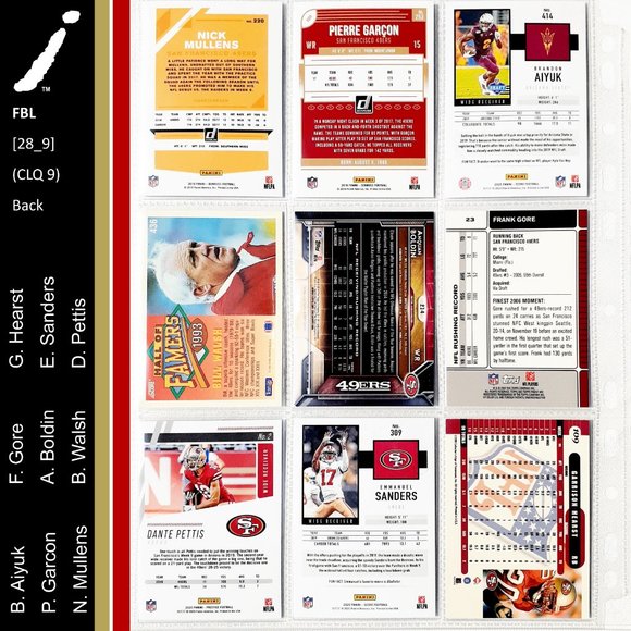 San Francisco 49ers 9 Card Lot - FTBL [28_9] - Picture 2 of 8